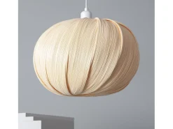 Lámpara Colgante Bambú Korowai Textil Blanco