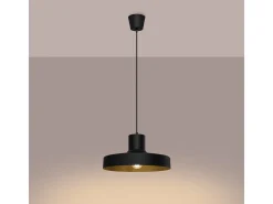Lámpara Colgante Bilo Moderno De Acero - 1 Fuentes Luminosas - L.35 X A.120 Cm - Negro
