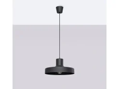 Lámpara Colgante Bilo Moderno De Acero - 1 Fuentes Luminosas - L.35 X A.120 Cm - Negro
