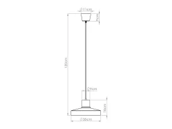 Lámpara Colgante Bilo Moderno De Acero - 1 Fuentes Luminosas - L.35 X A.120 Cm - Negro
