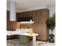 Lámpara Colgante Bilo Moderno De Acero - 1 Fuentes Luminosas - L.35 X A.120 Cm - Beige