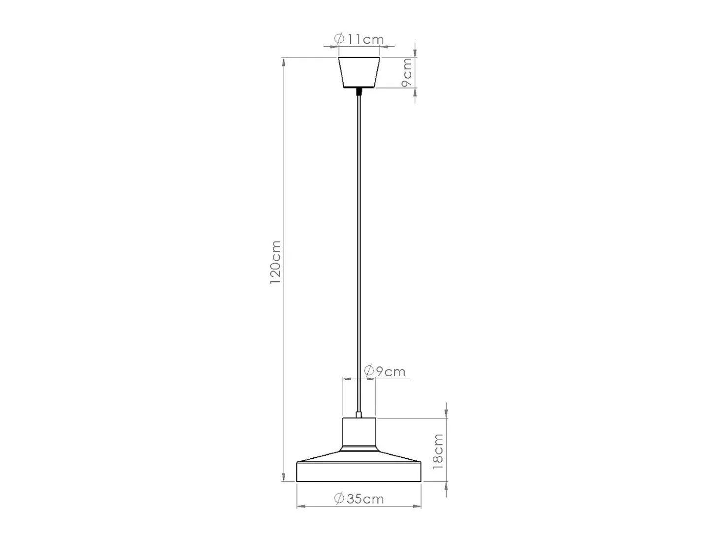 Lámpara Colgante Bilo Moderno De Acero - 1 Fuentes Luminosas - L.35 X A.120 Cm - Beige