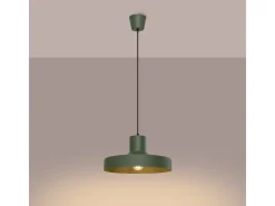 Lámpara Colgante Bilo Moderno De Acero - 1 Fuentes Luminosas - L.35 X A.120 Cm - Verde Oliva