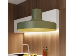 Lámpara Colgante Bilo Moderno De Acero - 1 Fuentes Luminosas - L.35 X A.120 Cm - Verde Oliva