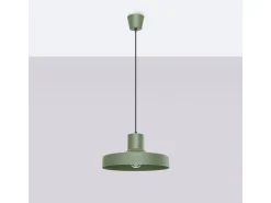 Lámpara Colgante Bilo Moderno De Acero - 1 Fuentes Luminosas - L.35 X A.120 Cm - Verde Oliva