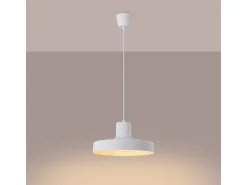 Lámpara Colgante Bilo Moderno De Acero - 1 Fuentes Luminosas - L.35 X A.120 Cm - Blanco