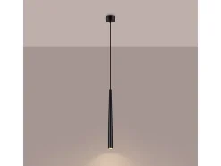 Lámpara Colgante Bliss Moderno De Acero - 1 Fuentes Luminosas - L.8 X A.118 Cm - Negro