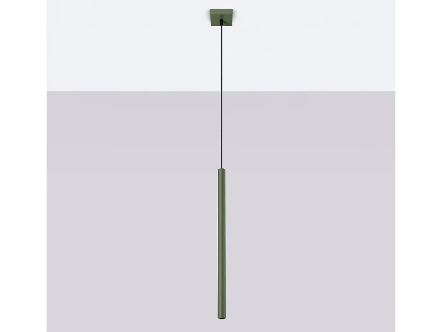 Lámpara colgante Brill moderno de acero - 1 fuentes luminosas 3000K - L.8 x A.114 cm - verde oliva