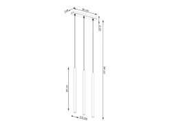 Lámpara colgante Brill moderno de acero - 3 fuentes luminosas 3000K - L.30 x A.94 cm - verde oliva