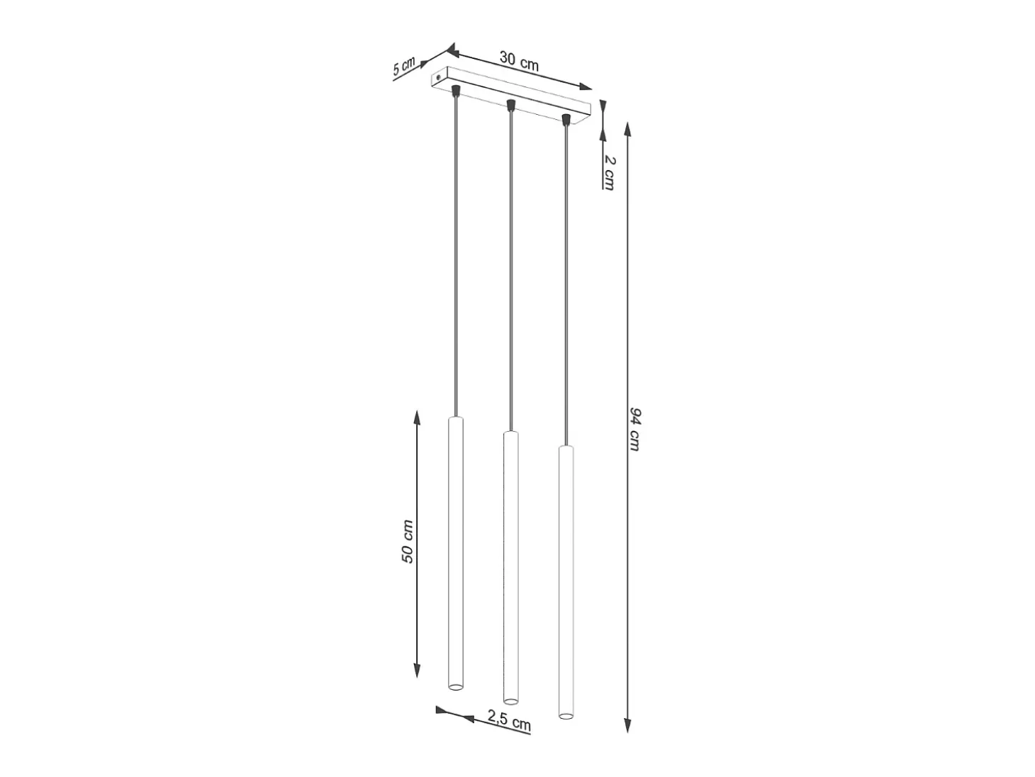Lámpara colgante Brill moderno de acero - 3 fuentes luminosas 3000K - L.30 x A.94 cm - verde oliva