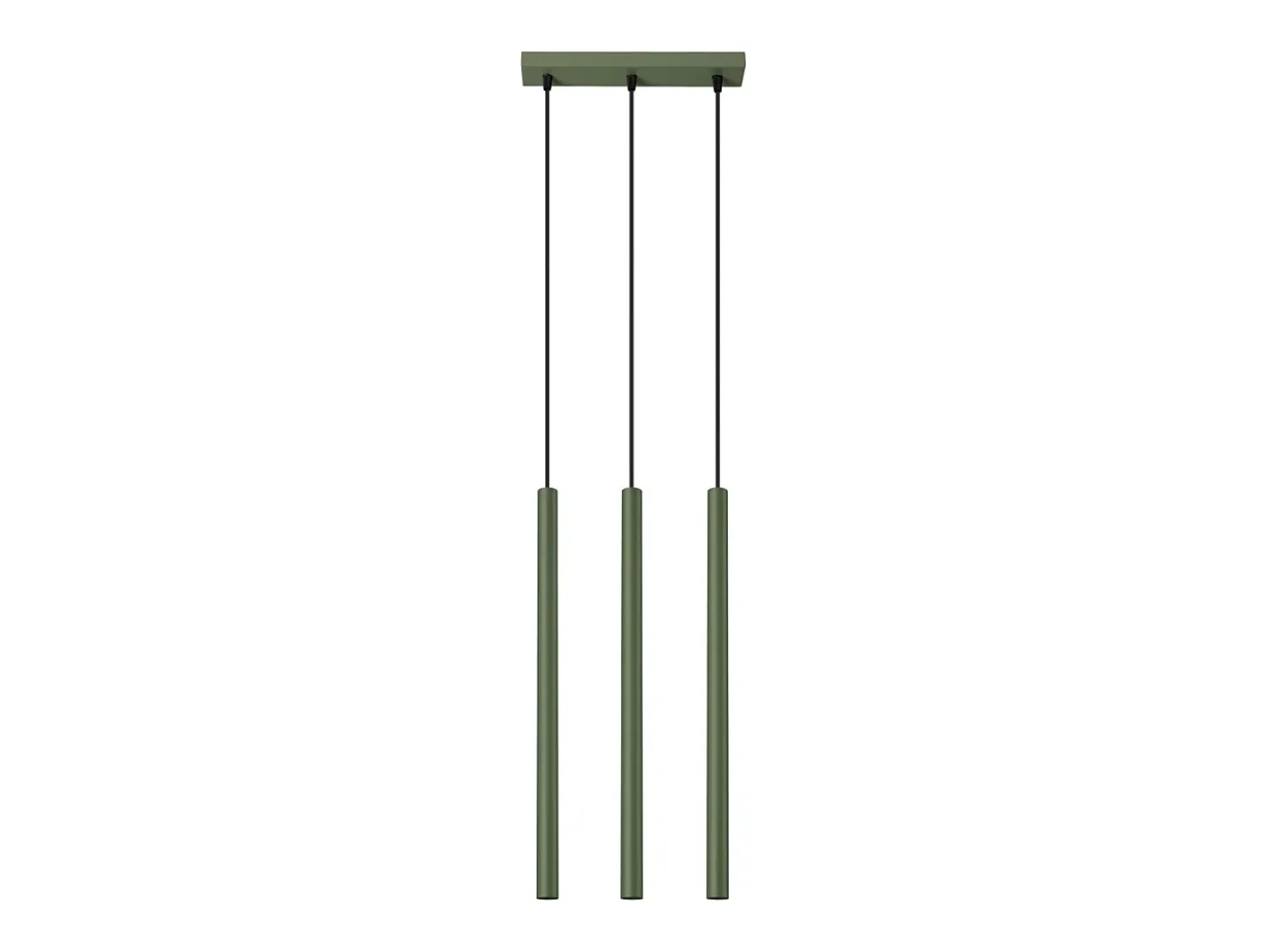 Lámpara colgante Brill moderno de acero - 3 fuentes luminosas 3000K - L.30 x A.94 cm - verde oliva