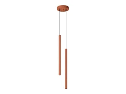 Lámpara colgante Brill moderno de acero - 2 fuentes luminosas 3000K - L.15 x A.104 cm - ocre rojo