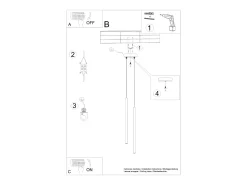 Lámpara colgante Brill moderno de acero - 2 fuentes luminosas 3000K - L.15 x A.104 cm - ocre rojo