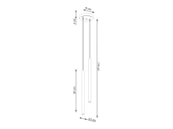 Lámpara colgante Brill moderno de acero - 2 fuentes luminosas 3000K - L.15 x A.104 cm - verde oliva