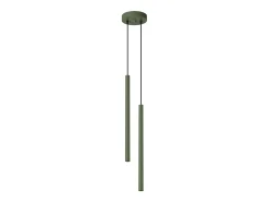 Lámpara colgante Brill moderno de acero - 2 fuentes luminosas 3000K - L.15 x A.104 cm - verde oliva