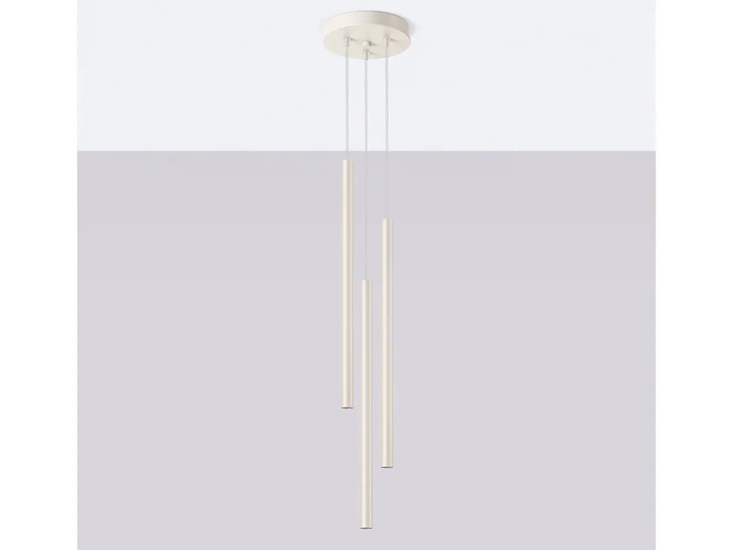 Lámpara colgante Brill moderno de acero - 3 fuentes luminosas 3000K - L.19,5 x A.104 cm - beige