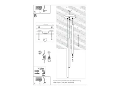 Lámpara colgante Brill moderno de acero - 3 fuentes luminosas 3000K - L.19,5 x A.104 cm - beige