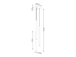 Lámpara colgante Brill moderno de acero - 3 fuentes luminosas 3000K - L.19,5 x A.104 cm - beige