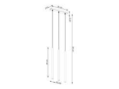 Lámpara colgante Brill moderno de acero - 3 fuentes luminosas 3000K - L.30 x A.94 cm - beige