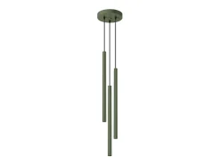Lámpara colgante Brill moderno de acero - 3 fuentes luminosas 4000K - L.19,5 x A.104 cm - verde oliva