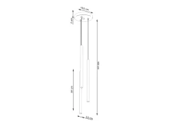 Lámpara colgante Brill moderno de acero - 3 fuentes luminosas 4000K - L.19,5 x A.104 cm - verde oliva