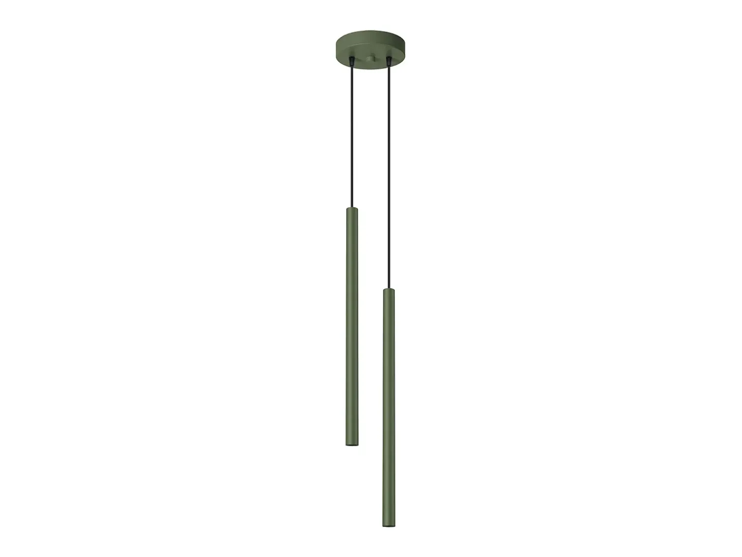 Lámpara colgante Brill moderno de acero - 2 fuentes luminosas 4000K - L.15 x A.104 cm - verde oliva