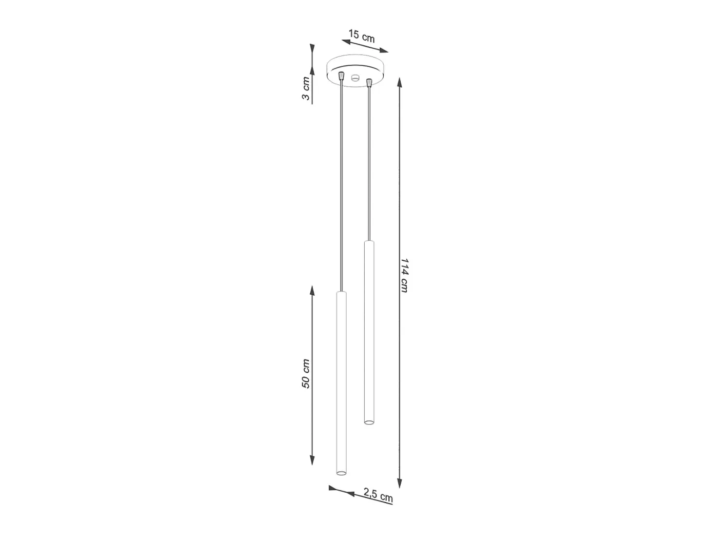 Lámpara colgante Brill moderno de acero - 2 fuentes luminosas 4000K - L.15 x A.104 cm - verde oliva
