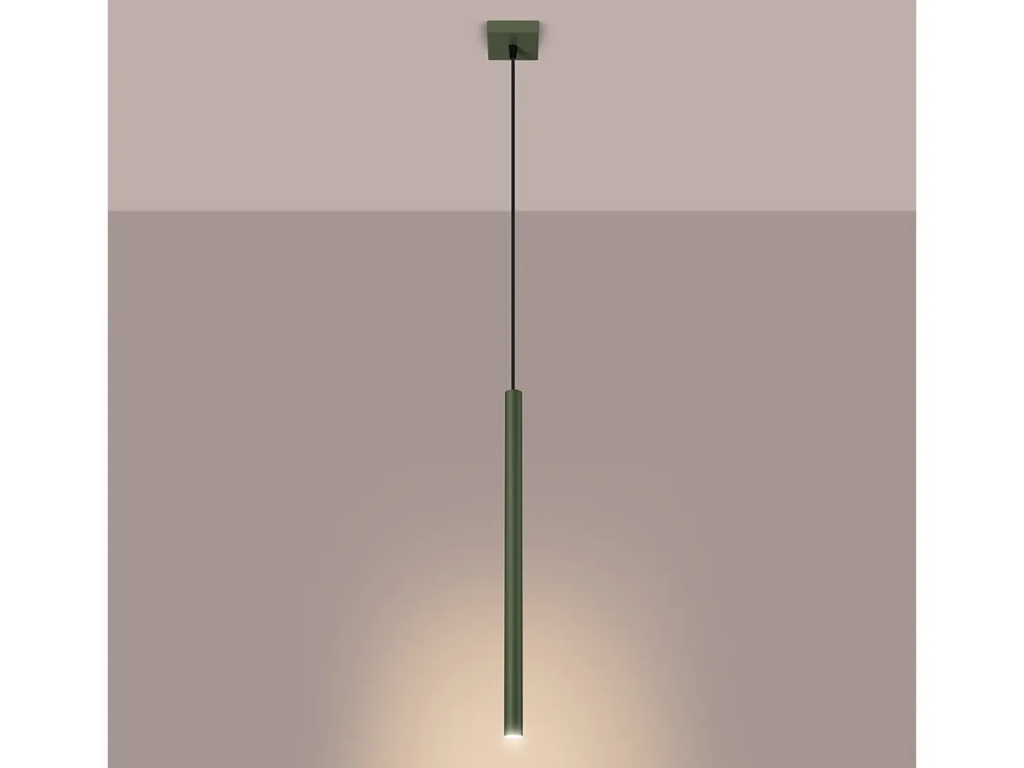 Lámpara colgante Brill moderno de acero - 1 fuentes luminosas 4000K - L.8 x A.114 cm - verde oliva