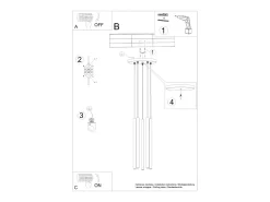 Lámpara colgante Brill moderno de acero - 5 fuentes luminosas 4000K - L.25 x A.104 cm - beige