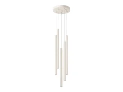 Lámpara colgante Brill moderno de acero - 5 fuentes luminosas 4000K - L.25 x A.104 cm - beige