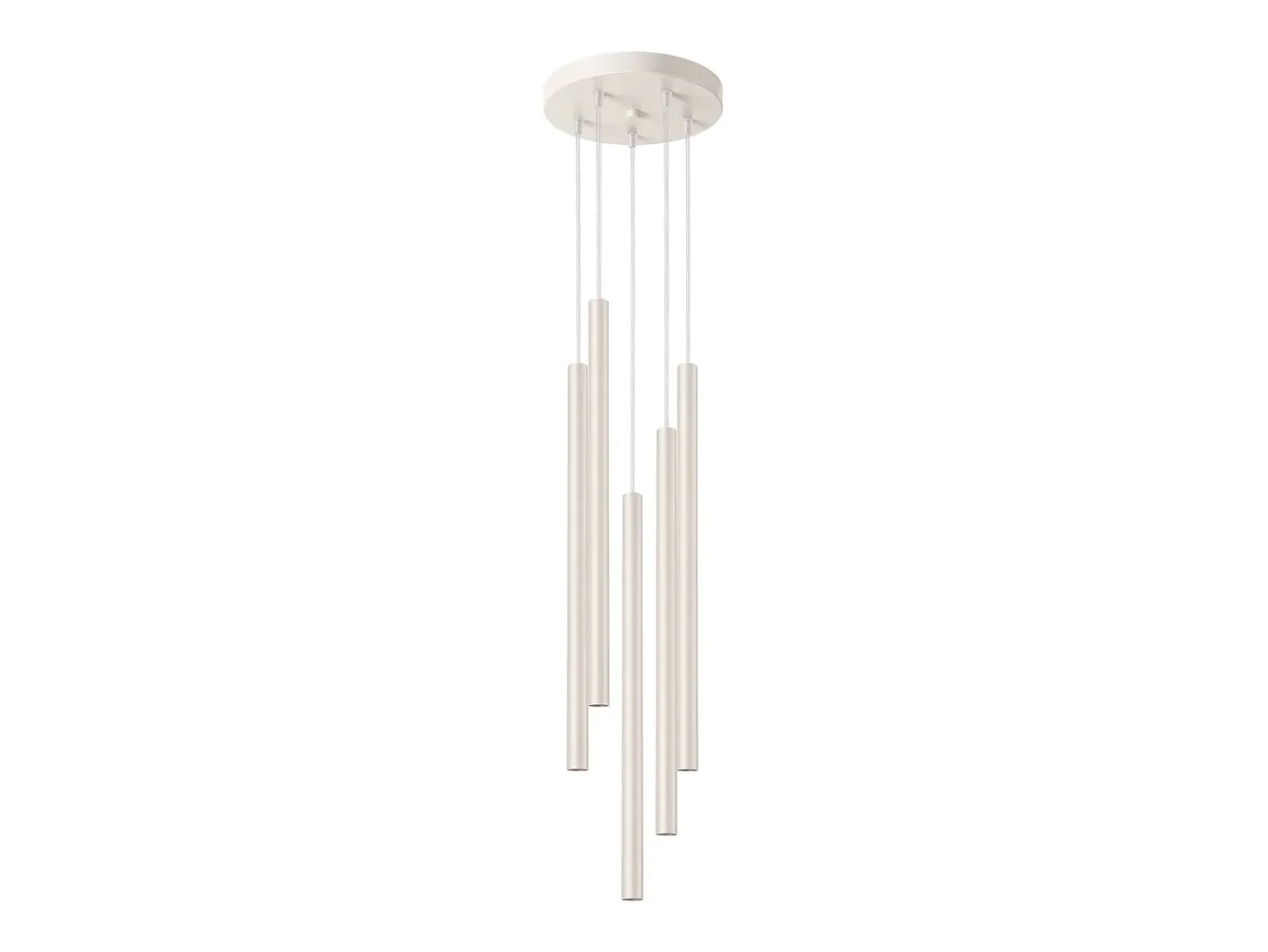 Lámpara colgante Brill moderno de acero - 5 fuentes luminosas 4000K - L.25 x A.104 cm - beige