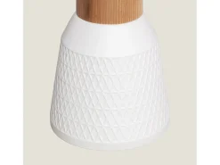 Lámpara Colgante Cerámica y Madera Retilles Blanco