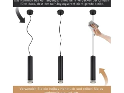 Lámpara colgante cilíndrica Nettlife GU10, 1 luz, moderna, de aluminio, altura ajustable