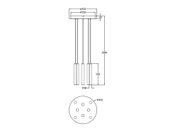 Lámpara colgante circular Fabas Luce Prado de 8 luces - LED regulable de 52 W - Rosetón redondo blanco mate