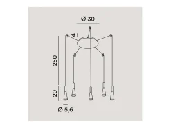 Lámpara colgante CONE blanco mate 5x7W 3000K Perenz