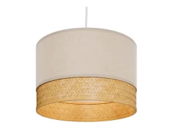 Lámpara colgante de bambú natural, papel y metal D40 cm - Baikal