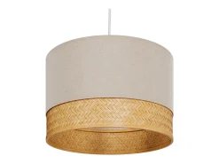 Lámpara colgante de bambú natural, papel y metal D40 cm - Baikal