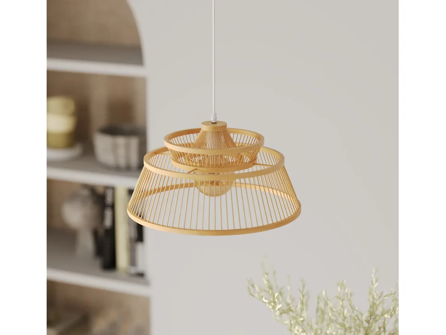 Lámpara colgante de bambú natural 36 cm - Tahaa