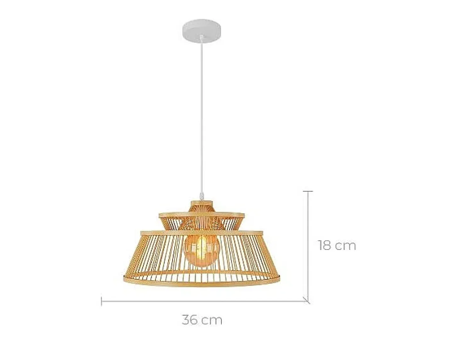 Lámpara colgante de bambú natural 36 cm - Tahaa
