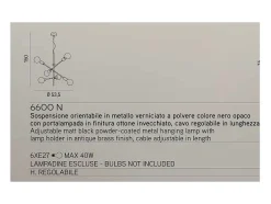 Lámpara colgante de estilo industrial Vector en metal negro mate 6xE27