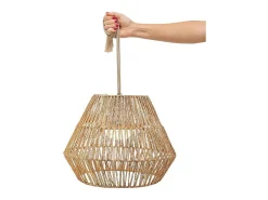 Lámpara colgante de exterior de ratán con led Sisine nature