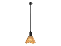 Lámpara colgante de ratán bohemio Nettlife, 1 luz - Lámpara de comedor vintage trenzada, cuerda de cáñamo, E27 (bombilla no incluida)