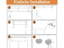 Lámpara colgante de ratán bohemio Nettlife con 3 luces - Lámpara de araña vintage de cuerda de cáñamo trenzada E27 - Iluminación (bombillas no incluidas)
