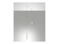 Lámpara colgante descentralizada Prado blanco mate - Fabas Luce - LED regulable 6,5 W - Montaje descentralizado