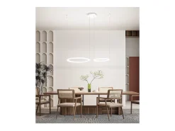 Lámpara colgante doble EDGE LED 99W blanco mate Perenz