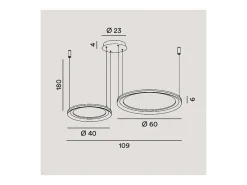 Lámpara colgante doble Perenz EDGE LED 99W gris titanio