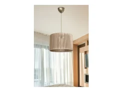 Lámpara Colgante E27 Natural D30x75cm Plafón Con Difusión Suave