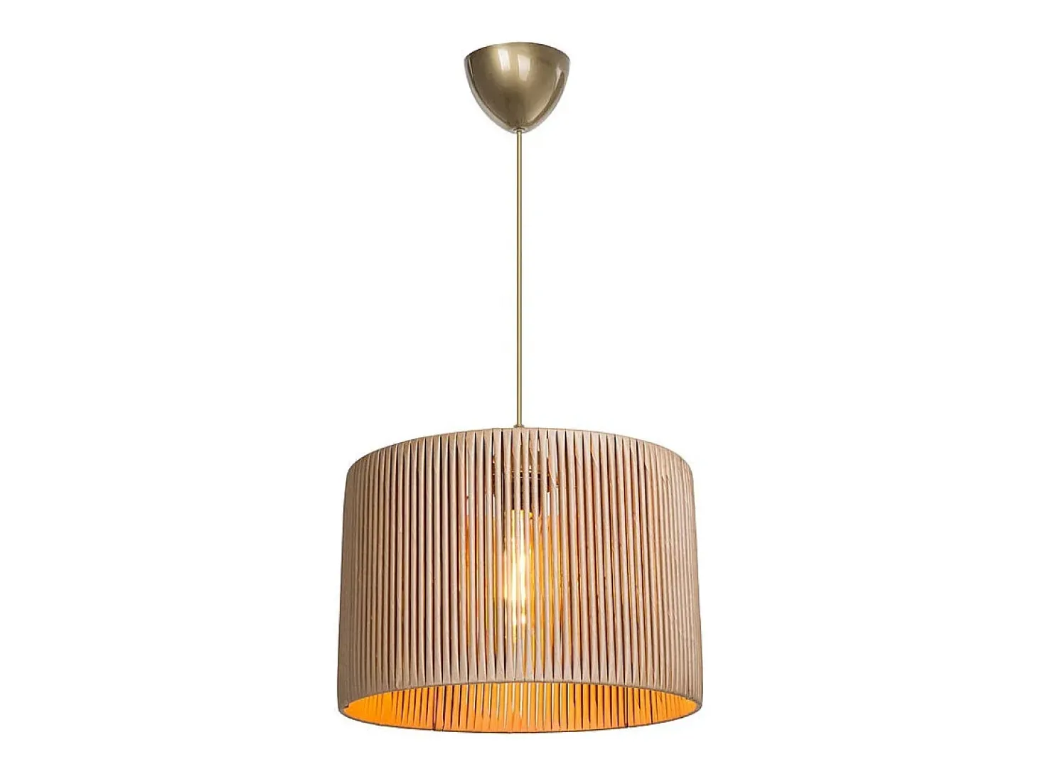 Lámpara Colgante E27 Natural D30x75cm Plafón Con Difusión Suave