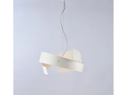 Lámpara colgante Elisa de hierro cortado a láser lacado en blanco con cable de acero orientable 3 luces 128 Ø57 BL226-3-BCO