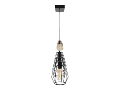 Lámpara colgante en madera y metal 4 lámparas - Clotilde